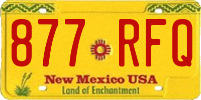 NM license plate 877RFQ