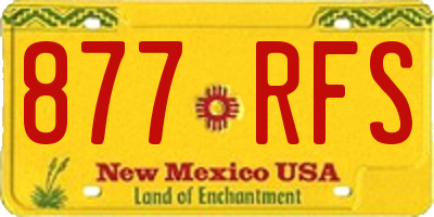 NM license plate 877RFS