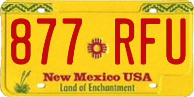 NM license plate 877RFU