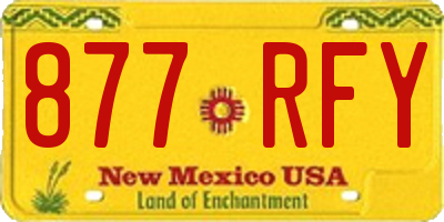 NM license plate 877RFY