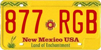 NM license plate 877RGB