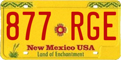 NM license plate 877RGE
