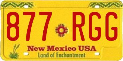 NM license plate 877RGG