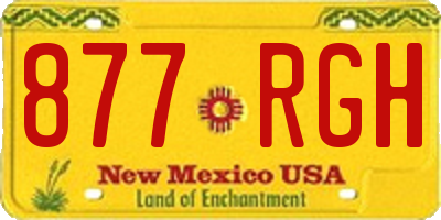 NM license plate 877RGH