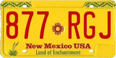 NM license plate 877RGJ