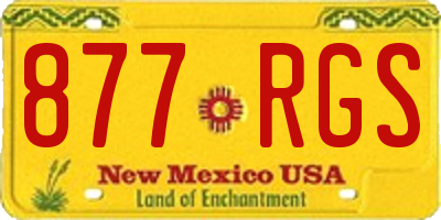 NM license plate 877RGS