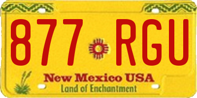 NM license plate 877RGU