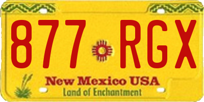 NM license plate 877RGX