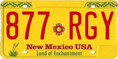 NM license plate 877RGY