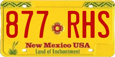 NM license plate 877RHS