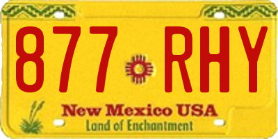 NM license plate 877RHY