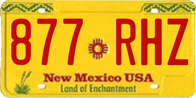 NM license plate 877RHZ