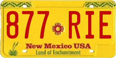 NM license plate 877RIE