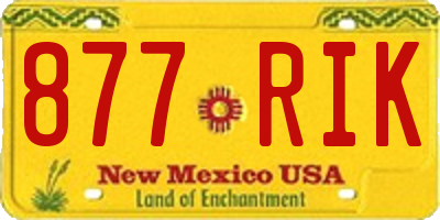 NM license plate 877RIK