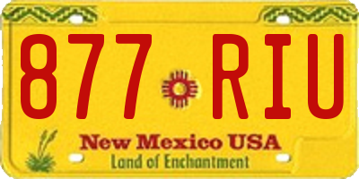 NM license plate 877RIU