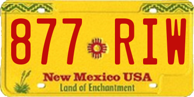 NM license plate 877RIW