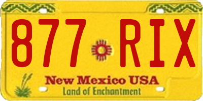 NM license plate 877RIX