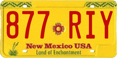 NM license plate 877RIY