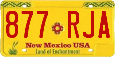NM license plate 877RJA