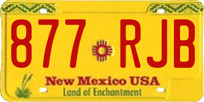 NM license plate 877RJB