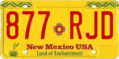 NM license plate 877RJD