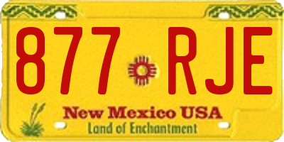 NM license plate 877RJE