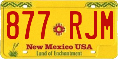 NM license plate 877RJM