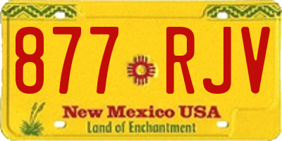 NM license plate 877RJV