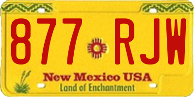 NM license plate 877RJW