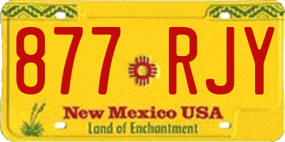 NM license plate 877RJY