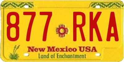 NM license plate 877RKA