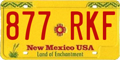 NM license plate 877RKF