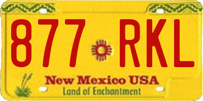 NM license plate 877RKL