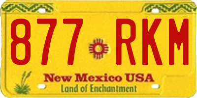 NM license plate 877RKM