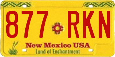 NM license plate 877RKN