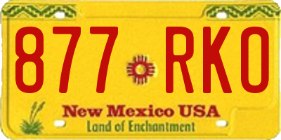 NM license plate 877RKO