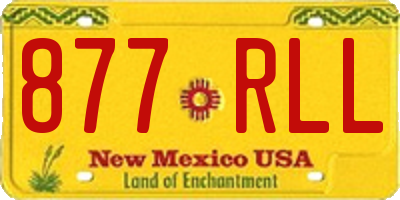 NM license plate 877RLL
