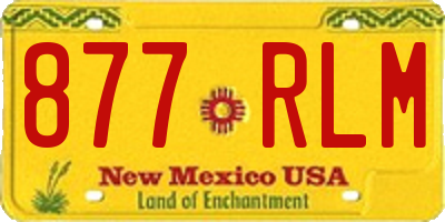 NM license plate 877RLM
