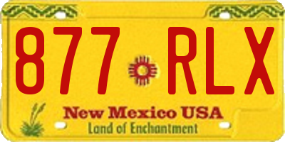 NM license plate 877RLX