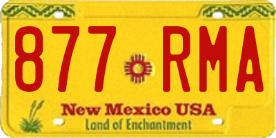 NM license plate 877RMA