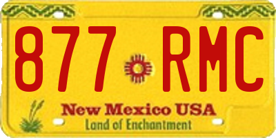 NM license plate 877RMC