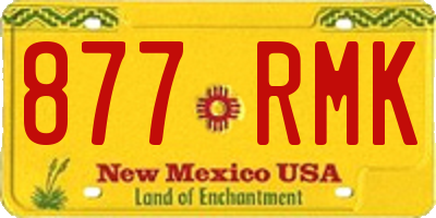 NM license plate 877RMK