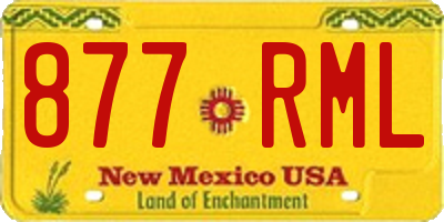NM license plate 877RML