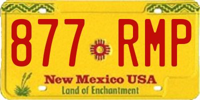 NM license plate 877RMP