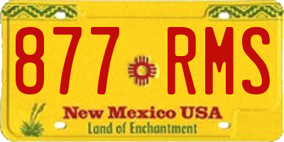 NM license plate 877RMS