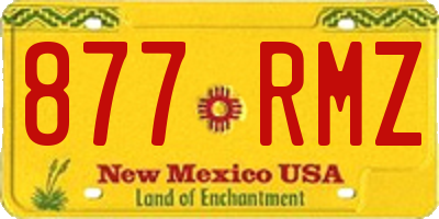 NM license plate 877RMZ