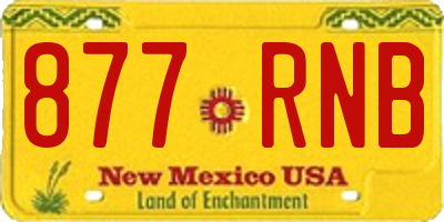 NM license plate 877RNB