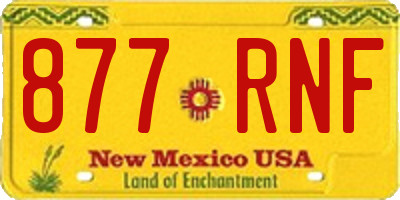 NM license plate 877RNF