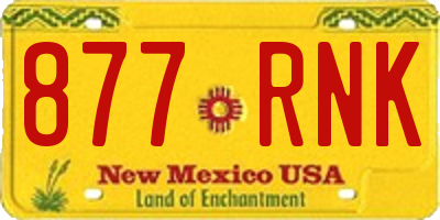 NM license plate 877RNK