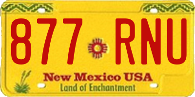 NM license plate 877RNU
